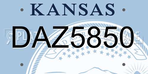 DAZ5850 Kansas License Plate