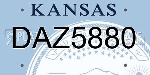 DAZ5880 Kansas License Plate