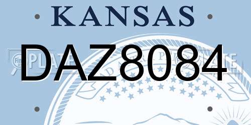 DAZ8084 Kansas License Plate