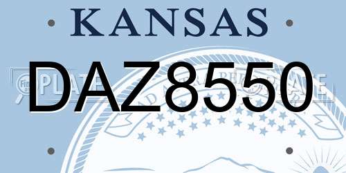 DAZ8550 Kansas License Plate