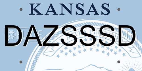 DAZSSSD Kansas License Plate