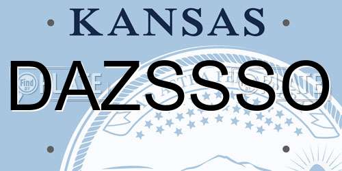 DAZSSSO Kansas License Plate