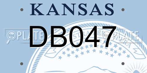 DB047 Kansas License Plate