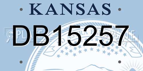 DB15257 Kansas License Plate