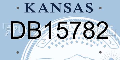 DB15782 Kansas License Plate
