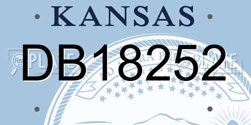 DB18252 Kansas License Plate