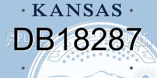 DB18287 Kansas License Plate