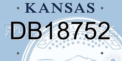 DB18752 Kansas License Plate