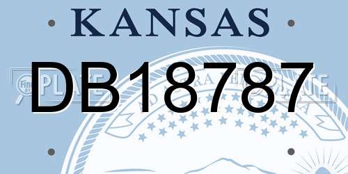 DB18787 Kansas License Plate