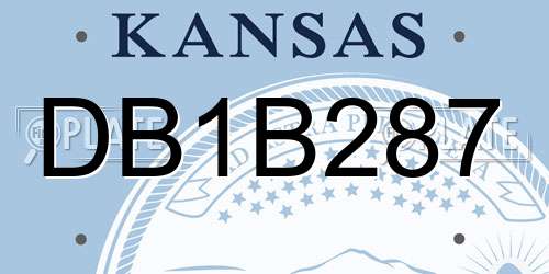 DB1B287 Kansas License Plate