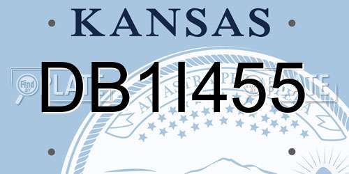 DB1I455 Kansas License Plate