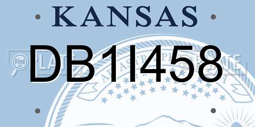 DB1I458 Kansas License Plate
