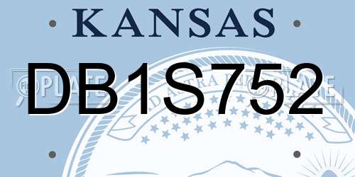 DB1S752 Kansas License Plate