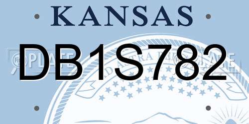 DB1S782 Kansas License Plate