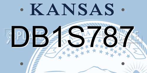 DB1S787 Kansas License Plate