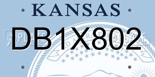 DB1X802 Kansas License Plate