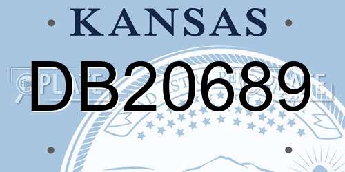 DB20689 Kansas License Plate