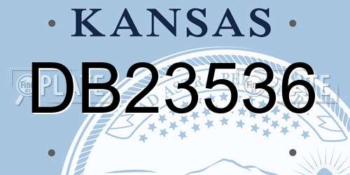 DB23536 Kansas License Plate