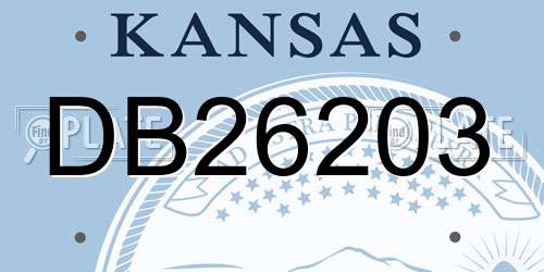 DB26203 Kansas License Plate