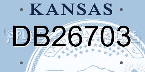 DB26703 Kansas License Plate