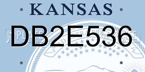 DB2E536 Kansas License Plate