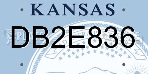 DB2E836 Kansas License Plate