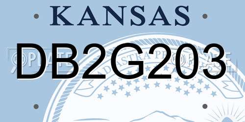 DB2G203 Kansas License Plate