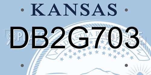 DB2G703 Kansas License Plate