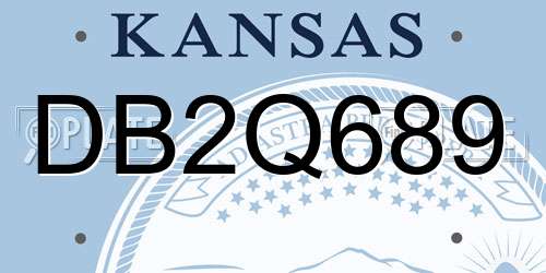 DB2Q689 Kansas License Plate