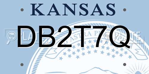 DB2T7Q Kansas License Plate