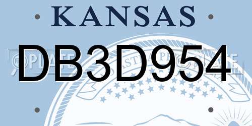 DB3D954 Kansas License Plate