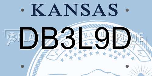 DB3L9D Kansas License Plate