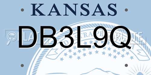 DB3L9Q Kansas License Plate
