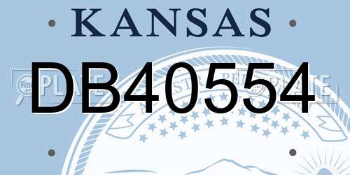 DB40554 Kansas License Plate