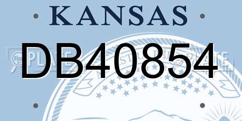 DB40854 Kansas License Plate