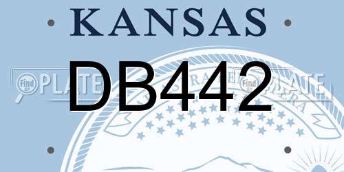 DB442 Kansas License Plate