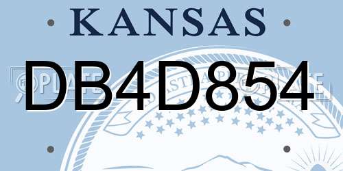 DB4D854 Kansas License Plate