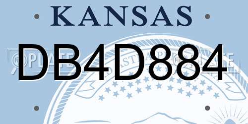 DB4D884 Kansas License Plate