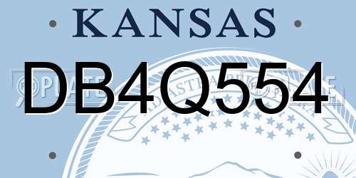 DB4Q554 Kansas License Plate