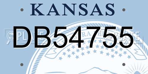 DB54755 Kansas License Plate