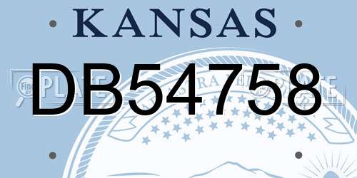 DB54758 Kansas License Plate