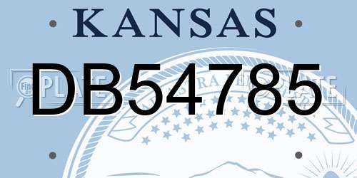 DB54785 Kansas License Plate