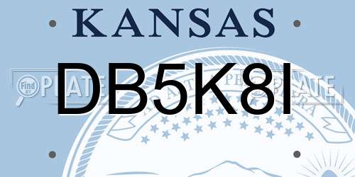 DB5K8I Kansas License Plate