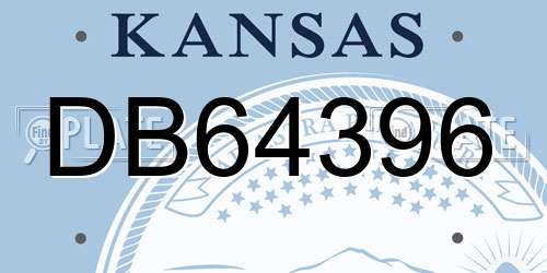DB64396 Kansas License Plate