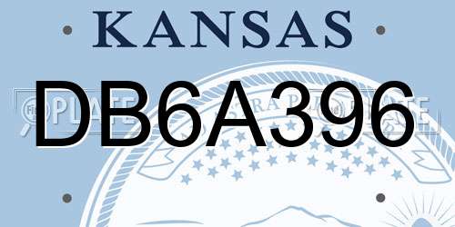 DB6A396 Kansas License Plate