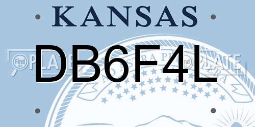 DB6F4L Kansas License Plate