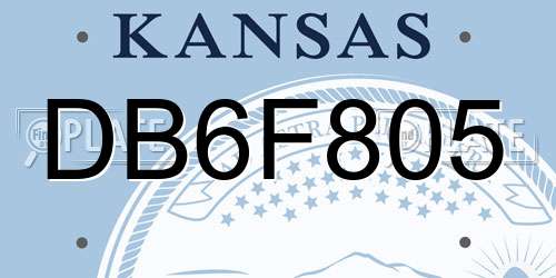 DB6F805 Kansas License Plate
