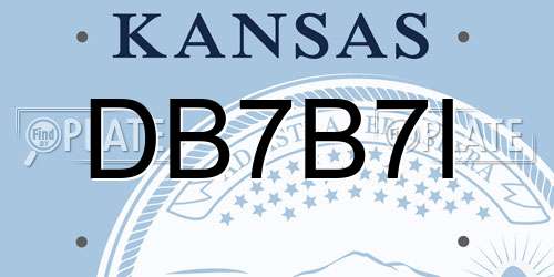 DB7B7I Kansas License Plate