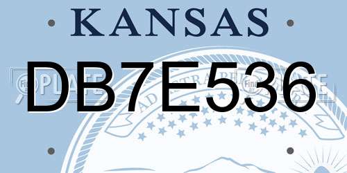 DB7E536 Kansas License Plate