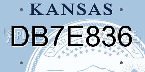 DB7E836 Kansas License Plate